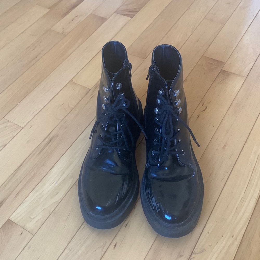 Black combat boots
